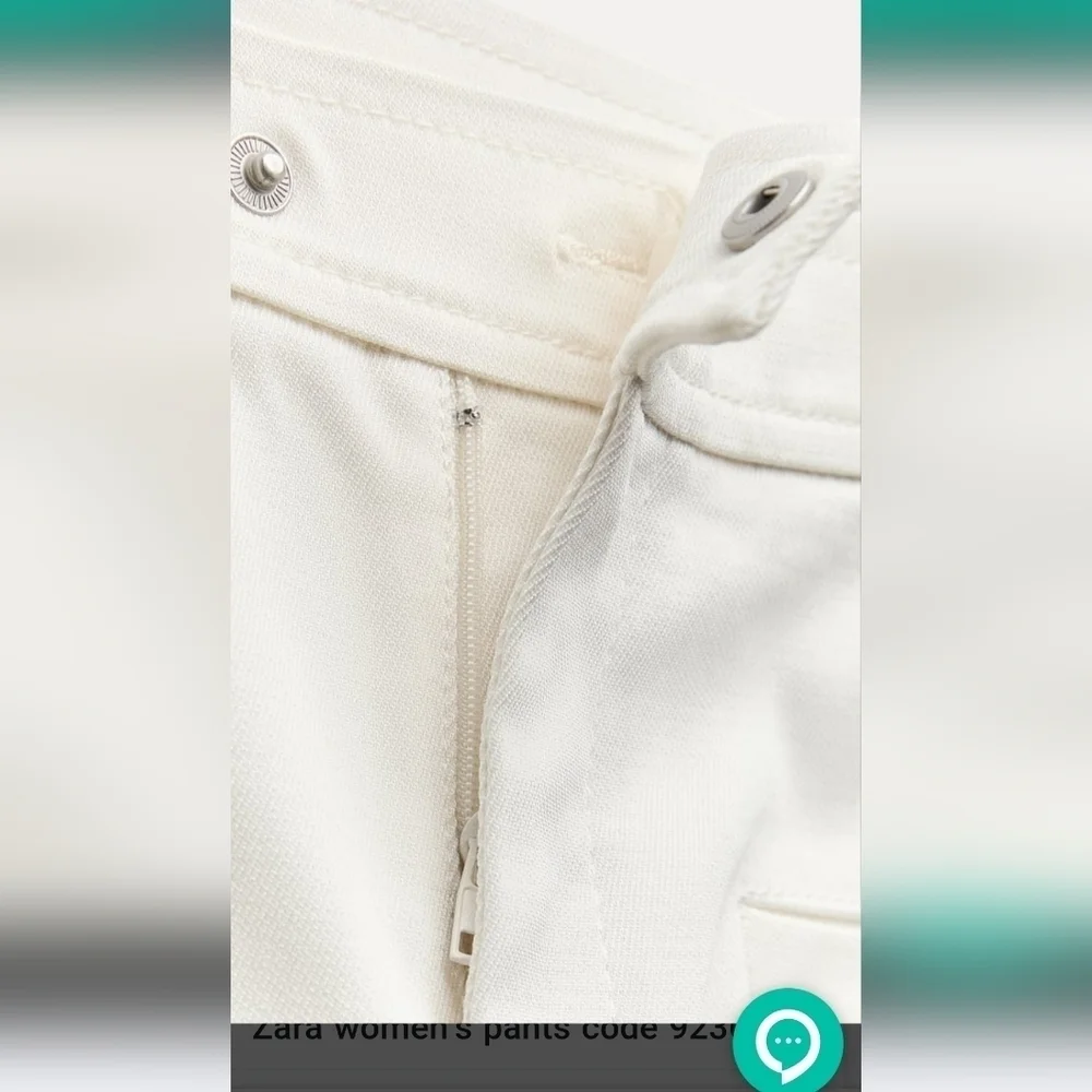 Zara ZW Collection White Tailored Stretch Ankle Cropped Pants NWT Size S